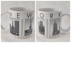 Starbuck New York Coffee Cup Mug Vintage 2005 Y2K City Scene Barista Black White